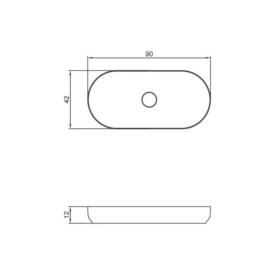حوض غسيل حمام مستقل بتصميم عصري مصنوع في إيطاليا من Dalmine Maxi Viadurini