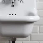 حوض غسيل حمام قائم بذاته باللون الأبيض والسيراميك الملون 42 سم - ميريديانو Viadurini