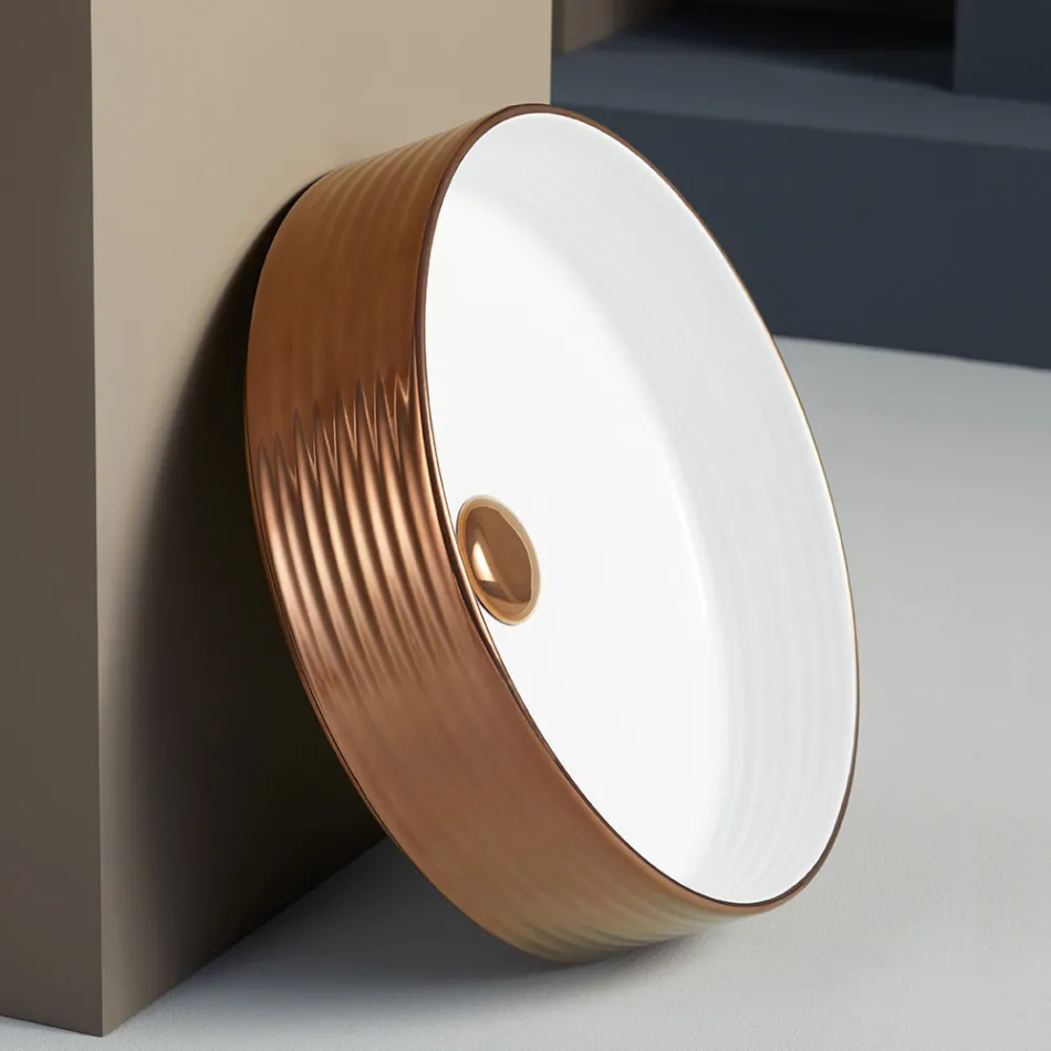 حوض حمام من الخزف الحجري المصنوع يدويًا في إيطاليا - دارتس Viadurini