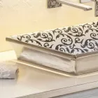 حوض حمام نصف غائر مزخرف يدويًا بطين النار المصنوع في إيطاليا، جويدو Viadurini