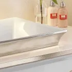 حوض حمام نصف غائر مصنوع من الطين الناري والبلاتين، صنع في إيطاليا، جويدو Viadurini