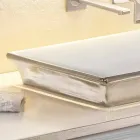 حوض حمام نصف غائر مصنوع من الطين الناري والبلاتين، صنع في إيطاليا، جويدو Viadurini