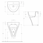 حوض حمام حديث من السيراميك معلق على الحائط، صنع في إيطاليا، فيوريلو Viadurini