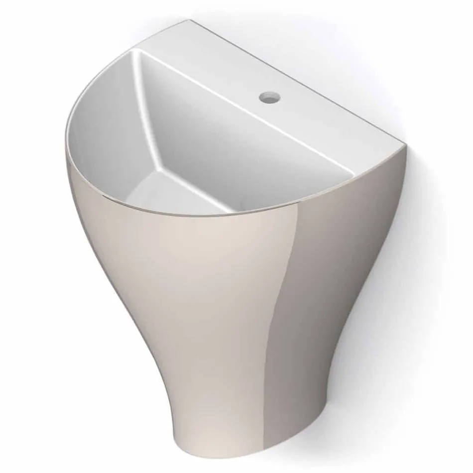 حوض حمام حديث من السيراميك معلق على الحائط، صنع في إيطاليا، فيوريلو Viadurini