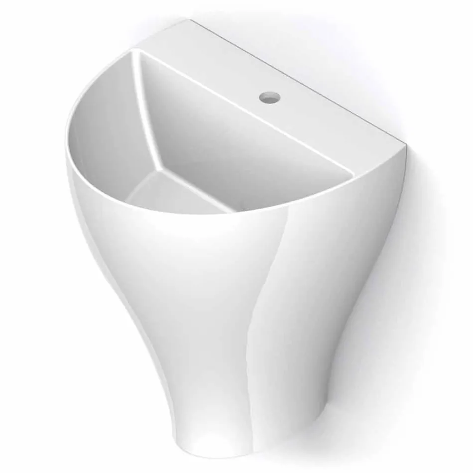 حوض حمام حديث من السيراميك معلق على الحائط، صنع في إيطاليا، فيوريلو Viadurini