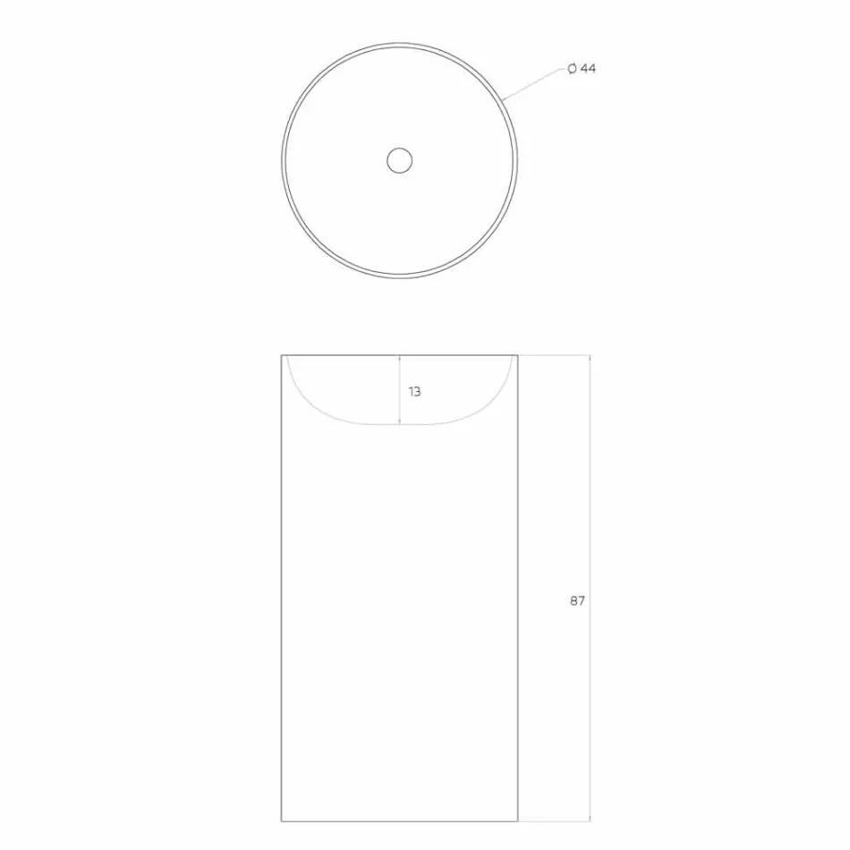 حوض غسيل أرضي أسطواني قائم بذاته، صنع في إيطاليا، رومو Viadurini