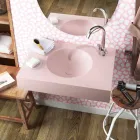 حوض غسيل دائري معلق باللون الوردي من Luxolid صنع في إيطاليا، Ruffano Viadurini