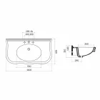 حوض غسيل بأرجل أو بدون سيراميك، مقاس 110 سم، من تصميم أفيس Viadurini