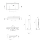 حوض غسيل عمودي من السيراميك الأبيض، صنع في إيطاليا - وولي Viadurini