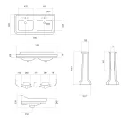 حوض غسيل عمودي مزدوج من السيراميك، صنع في إيطاليا - وولي Viadurini