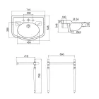 حوض غسيل كونسول مع وعاء سيراميك مزدوج، صنع في إيطاليا فينتاج - بولينا Viadurini