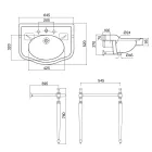 حوض غسيل كونسول مع وعاء سيراميك مزدوج، صنع في إيطاليا فينتاج - بولينا Viadurini