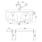 حوض غسيل كونسول مع وعاء سيراميك مزدوج، صنع في إيطاليا فينتاج - بولينا Viadurini
