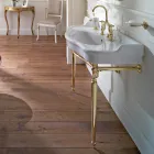 حوض غسيل كونسول مع وعاء سيراميك مزدوج، صنع في إيطاليا فينتاج - بولينا Viadurini