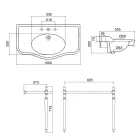حوض غسيل كونسول مع وعاء سيراميك مزدوج، صنع في إيطاليا فينتاج - بولينا Viadurini