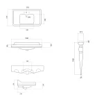 حوض غسيل كونسول من السيراميك الأبيض صنع في إيطاليا على الطراز الكلاسيكي - وولي Viadurini