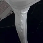 حوض غسيل كونسول من السيراميك الأبيض بتصميم إيطالي كلاسيكي، سوامي Viadurini