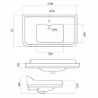 حوض غسيل كونسول من السيراميك الأبيض بتصميم إيطالي كلاسيكي، سوامي Viadurini
