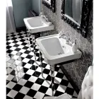 حوض غسيل سيراميكي 65 سم مع أرجل معدنية، طراز عتيق - مروة Viadurini