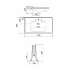 حوض غسيل كونسول على عمود عتيق من السيراميك صنع في إيطاليا - مروة Viadurini
