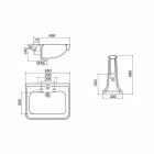 حوض غسيل كونسول على عمود عتيق من السيراميك صنع في إيطاليا - مروة Viadurini
