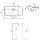 حوض غسيل كلاسيكي مع حوض مزدوج وأقدام سيراميك، صنع في إيطاليا - بولينا Viadurini