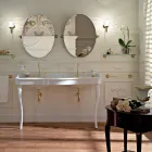 حوض غسيل كلاسيكي مع حوض مزدوج وأقدام سيراميك، صنع في إيطاليا - بولينا Viadurini