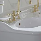 حوض غسيل كلاسيكي مع حوض مزدوج وأقدام سيراميك، صنع في إيطاليا - بولينا Viadurini