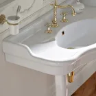 حوض غسيل كلاسيكي مع حوض مزدوج وأقدام سيراميك، صنع في إيطاليا - بولينا Viadurini