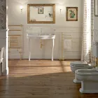 حوض غسيل كلاسيكي مع حوض مزدوج وأقدام سيراميك، صنع في إيطاليا - بولينا Viadurini