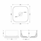 حوض غسيل سيراميك 37×37 سم صنع في إيطاليا، تصميم عصري على شكل نجمة Viadurini