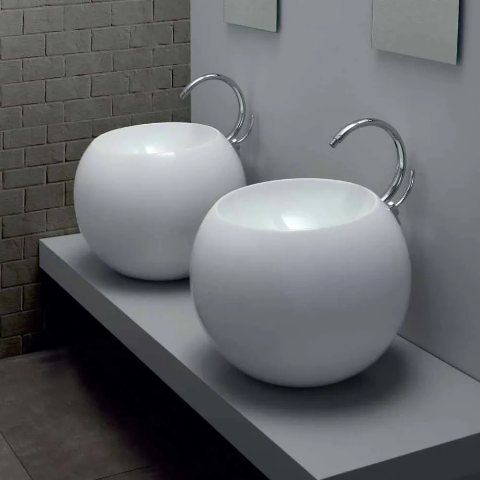 حوض غسيل على شكل كرة من بلاط السيراميك الملون Viadurini