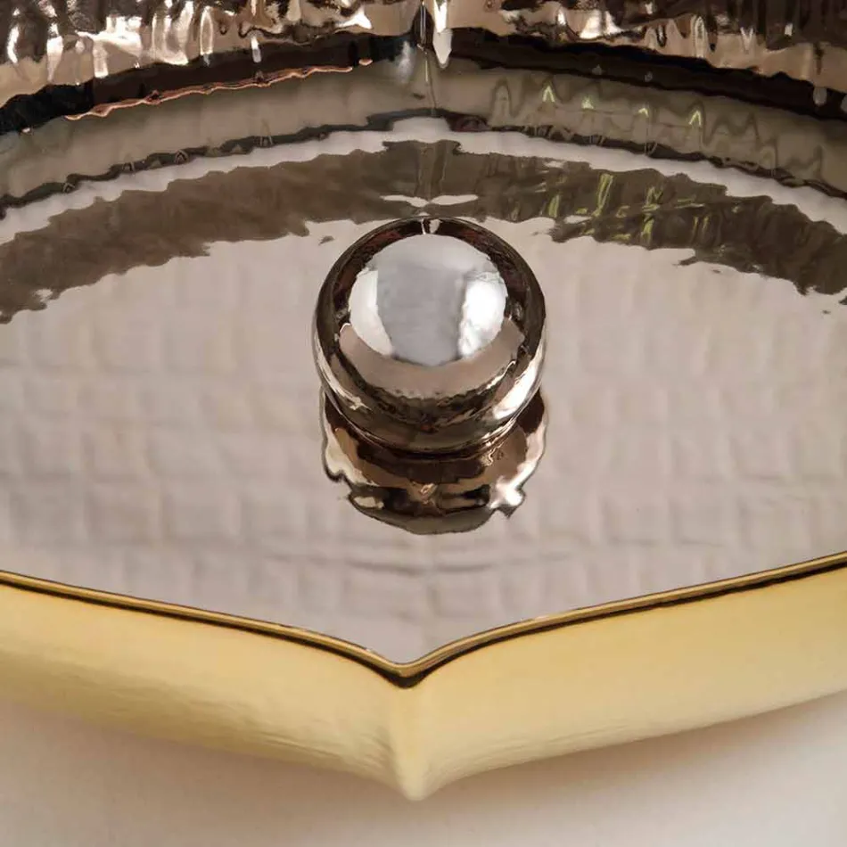 حوض غسيل من السيراميك والذهب من صنع إيطاليا بتصميم أوسكار Viadurini