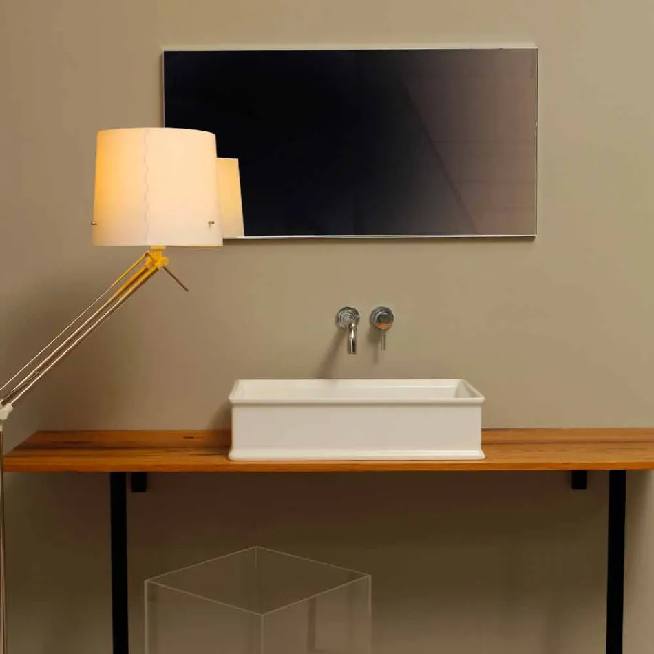 حوض غسيل على سطح العمل بتصميم سيراميكي كلاسيكي جديد مصنوع في إيطاليا من تصميم ديبورا Viadurini