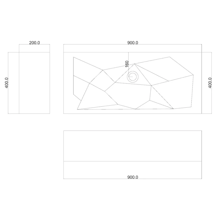حوض سطح صلب بتصميم عصري من Brill، مصنوع يدويًا في إيطاليا Viadurini