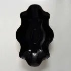 حوض غسيل من السيراميك باللونين الأسود والذهبي، صنع في إيطاليا، Cubo Viadurini