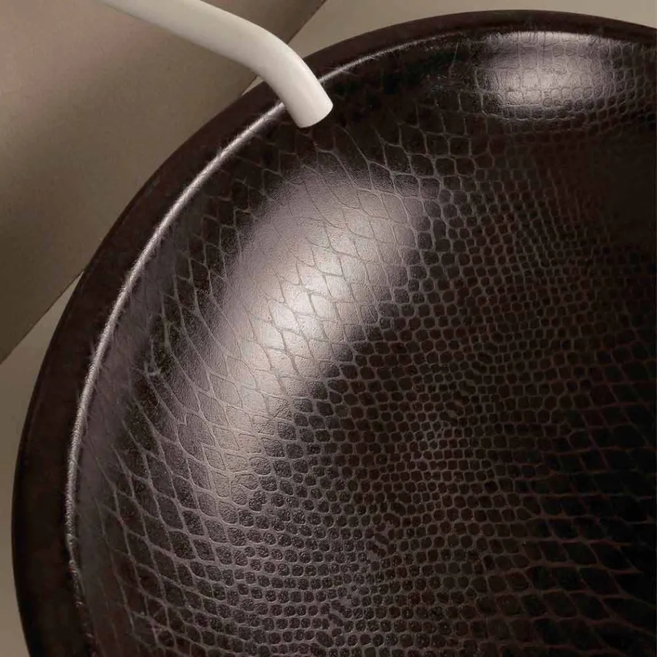 حوض غسيل من السيراميك بتصميم جلد الثعبان الأسود اللامع مصنوع في إيطاليا Viadurini