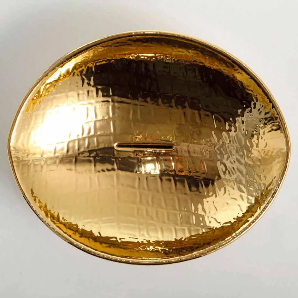 حوض غسيل سيراميك بتصميم سطح الطاولة باللون الذهبي صنع في إيطاليا، حيوانات Viadurini