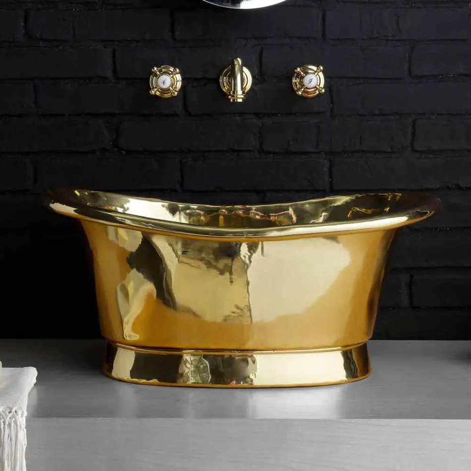 Fully brass Calla design support washbasin Viadurini