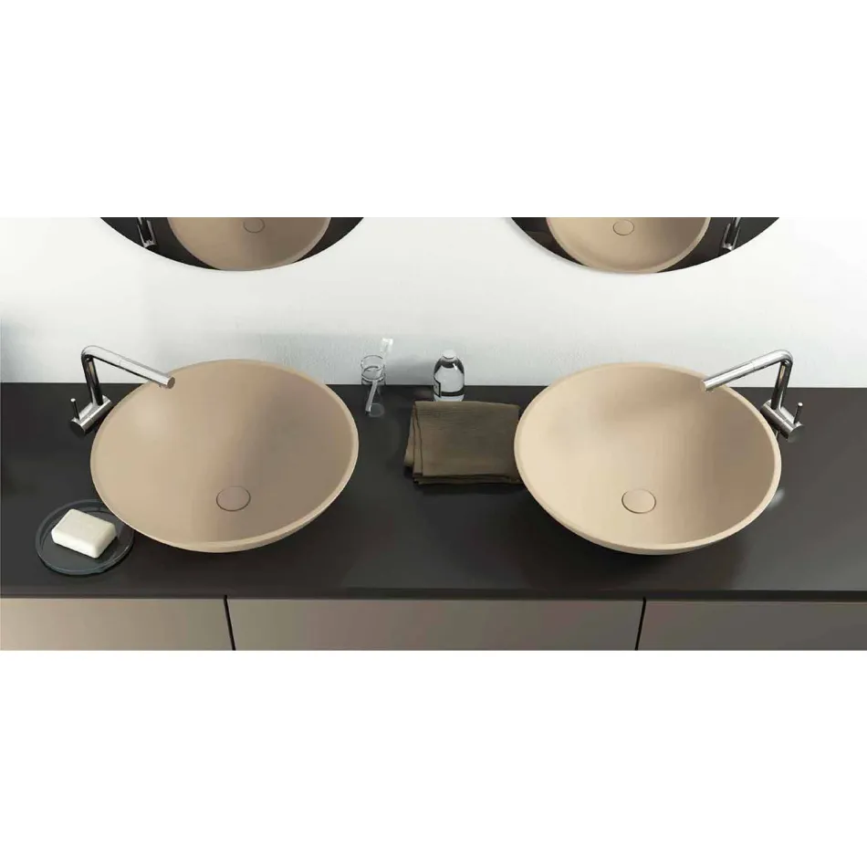 حوض غسيل دائري حديث قائم بذاته، صنع في إيطاليا، دوناس Viadurini