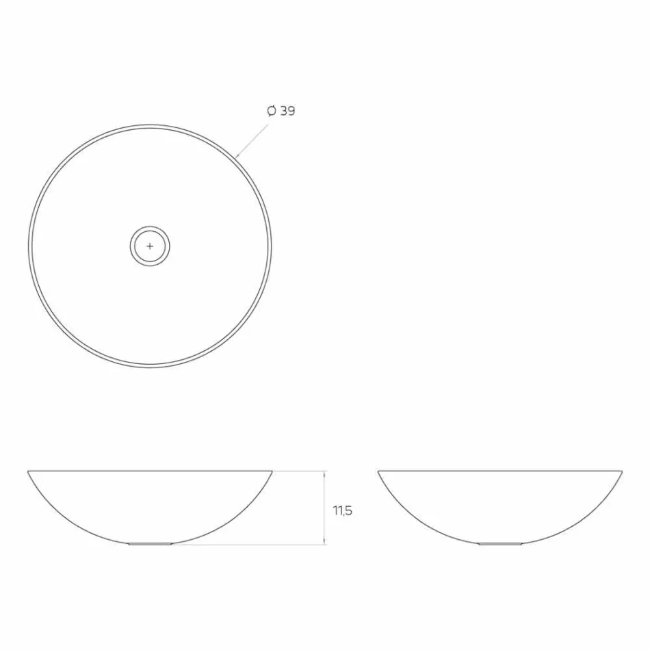 حوض غسيل دائري حديث قائم بذاته، صنع في إيطاليا، دوناس Viadurini