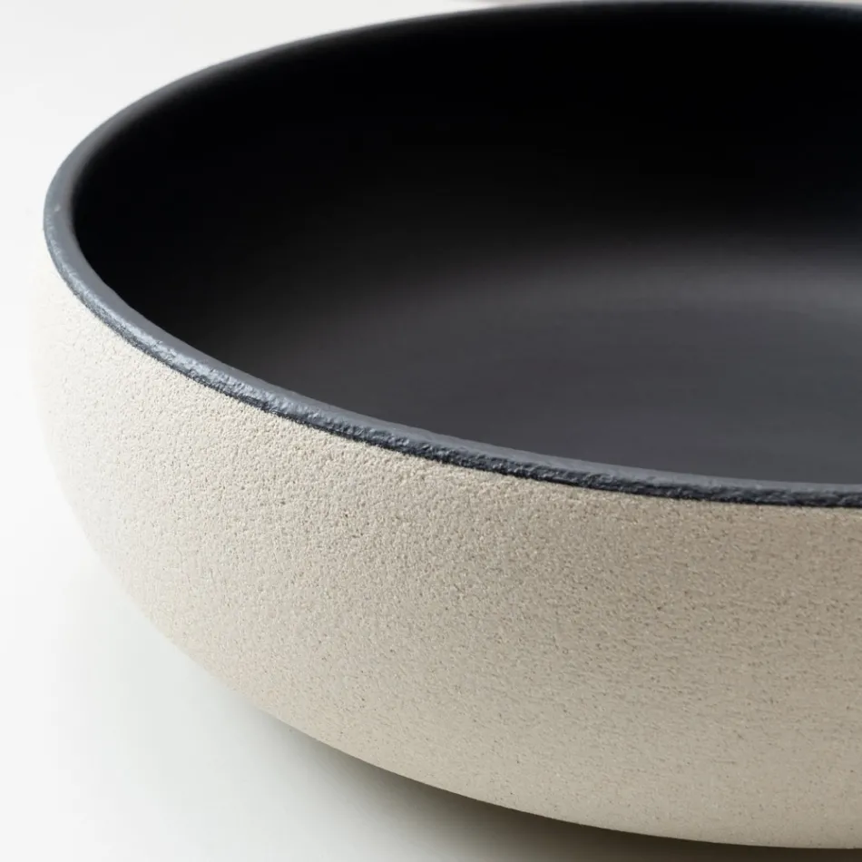 حوض مطبخ مصنوع يدويًا من طين راكو فاتح أو داكن اللون - بريزما Viadurini