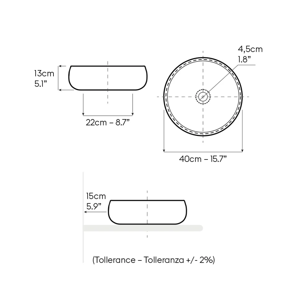 حوض مطبخ مصنوع يدويًا من طين راكو فاتح أو داكن اللون - بريزما Viadurini