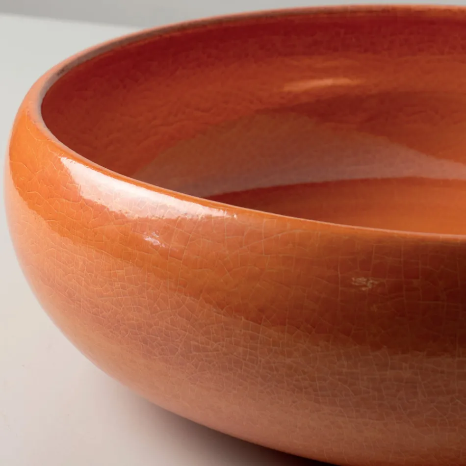 حوض مطبخ من طين راكو مع لمعان معدني متشقق - بريزما Viadurini