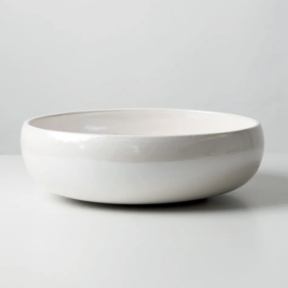 حوض مطبخ من طين راكو مع لمعان معدني متشقق - بريزما Viadurini