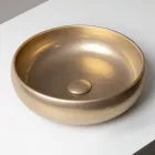 حوض مطبخ مصنوع يدويًا من طين راكو المعدني - بريزما Viadurini