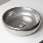 حوض مطبخ مصنوع يدويًا من طين راكو المعدني - بريزما Viadurini