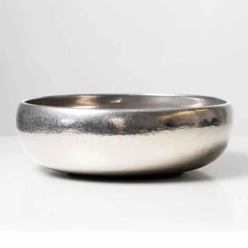 حوض مطبخ مصنوع يدويًا من طين راكو المعدني - بريزما Viadurini