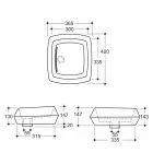 حوض غسيل منضدي بتصميم سيراميكي أبيض صنع في إيطاليا سيمون Viadurini