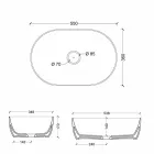 حوض غسيل من السيراميك الأبيض أو الملون Star 55x35 مصنوع في إيطاليا Viadurini
